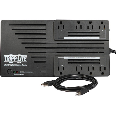 Tripp Lite 550VA 300W Line-Interactive UPS - 8 NEMA 5-15R Outlets, AVR, 120V, 50/60 Hz, USB, Desktop/Wall Mount (AVR550U)