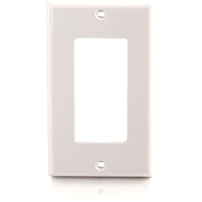 C2G Single Gane Decora Wallplate White (03725)