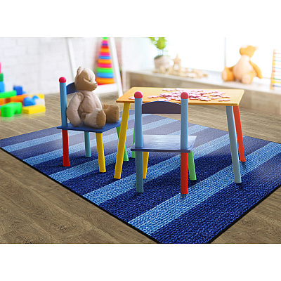 Flagship Carpets Basketweave Stripes Classroom Rug (FA100632FS)