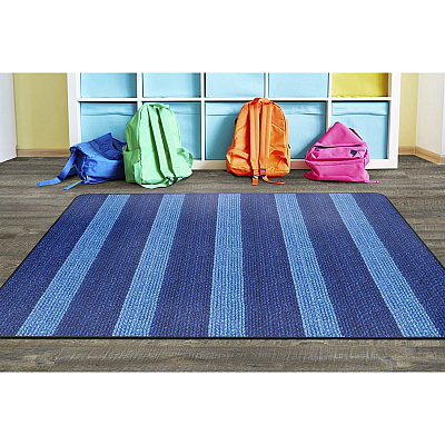 Flagship Carpets Basketweave Stripes Classroom Rug (FA100632FS)