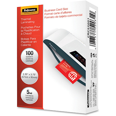 Fellowes Business Card Glossy Laminating Pouches (FEL52031)