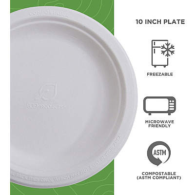 Eco-Products Vanguard 10" Sugarcane Plates (ECOEPP005NFA)