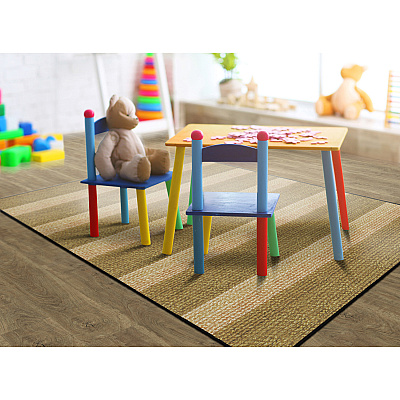 Flagship Carpets Basketweave Stripes Classroom Rug (FA100832FS)