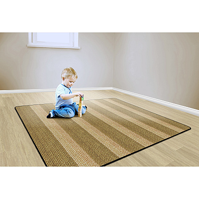 Flagship Carpets Basketweave Stripes Classroom Rug (FA100832FS)