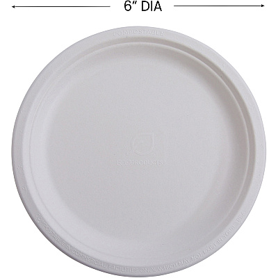 Eco-Products Vanguard 6" Sugarcane Plates (ECOEPP016NFA)