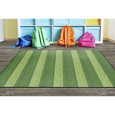 Flagship Carpets Basketweave Stripes Classroom Rug (FA100732FS)