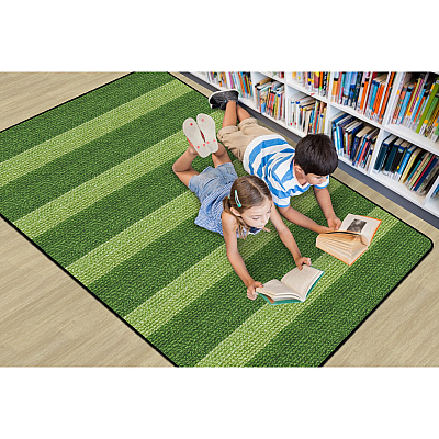 Flagship Carpets Basketweave Stripes Classroom Rug (FA100732FS)