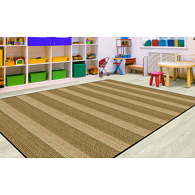 Flagship Carpets Basketweave Stripes Classroom Rug (FA100844FS)