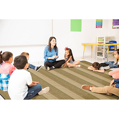 Flagship Carpets Basketweave Stripes Classroom Rug (FA100858FS)