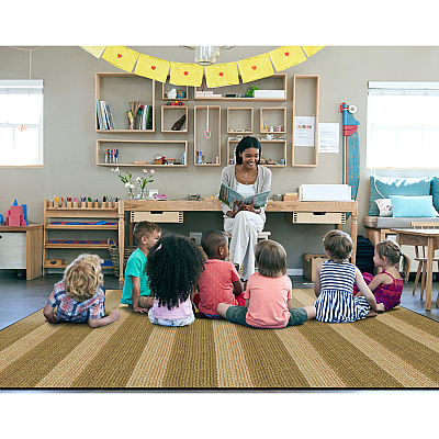 Flagship Carpets Basketweave Stripes Classroom Rug (FA100858FS)
