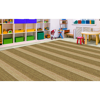 Flagship Carpets Basketweave Stripes Classroom Rug (FA100858FS)