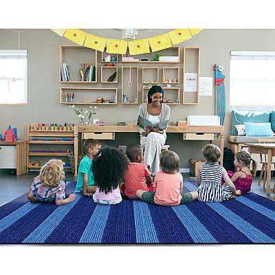 Flagship Carpets Basketweave Stripes Classroom Rug (FA100658FS)