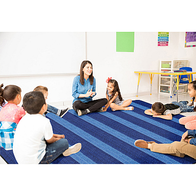 Flagship Carpets Basketweave Stripes Classroom Rug (FA100658FS)
