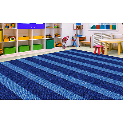 Flagship Carpets Basketweave Stripes Classroom Rug (FA100658FS)