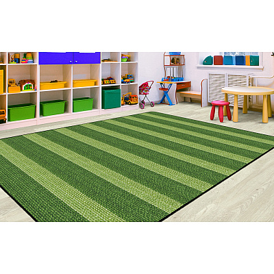Flagship Carpets Basketweave Stripes Classroom Rug (FA100744FS)