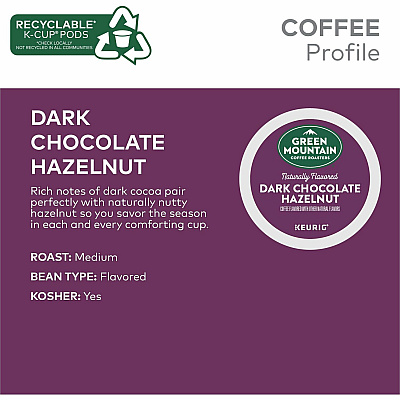 Green Mountain Coffee Roasters K-Cup Dark Chocolate Hazelnut Coffee (GMT9140)