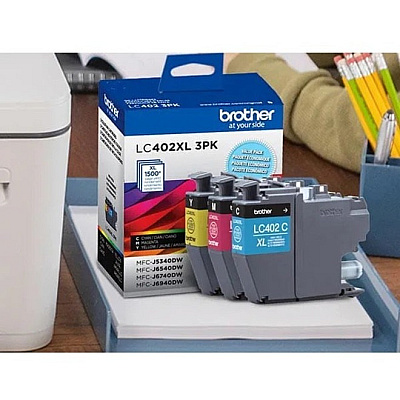 Brother Original High Yield Inkjet Ink Cartridge - Cyan, Magenta, Yellow - 3 Pack (LC402XL3PKS)
