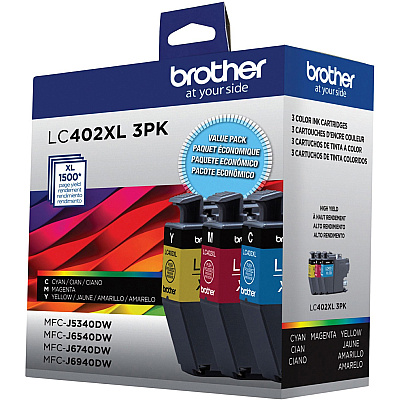 Brother Original High Yield Inkjet Ink Cartridge - Cyan, Magenta, Yellow - 3 Pack (LC402XL3PKS)