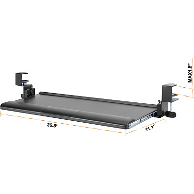 Kantek Clamp Mount for Keyboard - Black (KTKKT175)