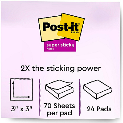 Post-it Super Sticky Notes (MMM65424SSJOYCP)