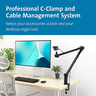 Kensington A1020 Mounting Arm for Microphone, Webcam, Lighting System, Camera, Telescope - Black (KMW87652)