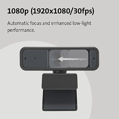 Kensington W2050 Webcam - 30 fps - Black - USB Type C - 1 Pack(s) (KMW81176)