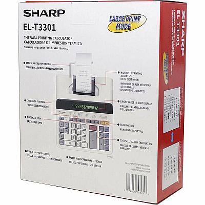 Sharp 12 Digit Thermal Printing Calculator (SHRELT3301)