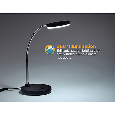 Bostitch Metal Gooseneck Desk Lamp, Black (VLED1800BK)