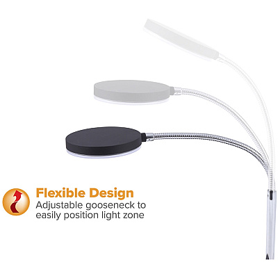 Bostitch Metal Gooseneck Desk Lamp, Black (VLED1800BK)