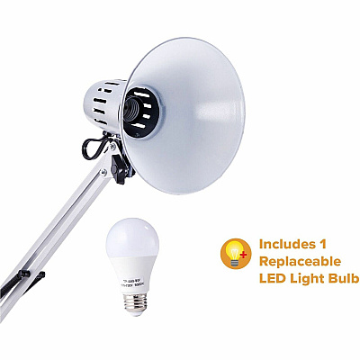 Bostitch Swing Arm Desk Lamp with Clamp, Silver (VLF100SLV)