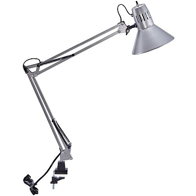 Bostitch Swing Arm Desk Lamp with Clamp, Silver (VLF100SLV)