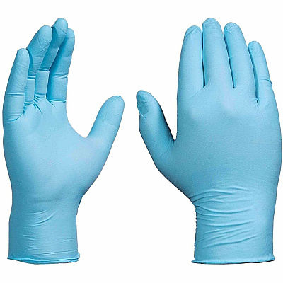 Ammex Gloveworks Blue Nitrile PF Ind SM Gloves (INPF42100)