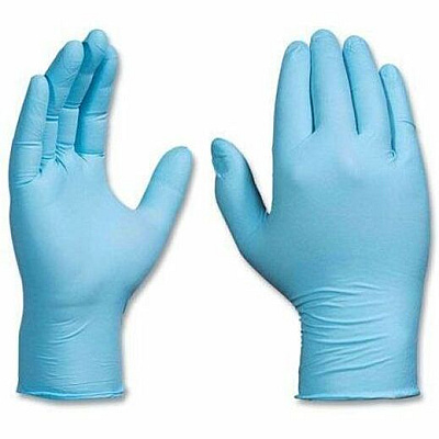 Ammex Gloveworks Blue Nitrile PF Ind LG Gloves (INPF46100)