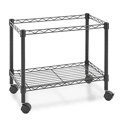 Alera One-Tier File Cart for Side-to-Side Filing, Metal, 1 Shelf, 1 Bin, 24" x 14" x 21", Black (ALEFW601424BL)