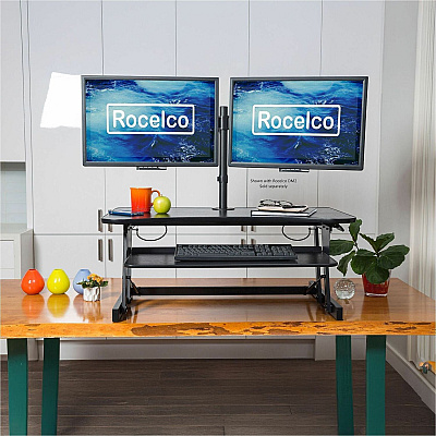 Rocelco DADR 37.4" Deluxe Adjustable Desk Riser (RDADRB)