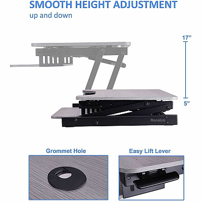 Rocelco DADRG - Sit Stand Desk Riser (RDADRG)