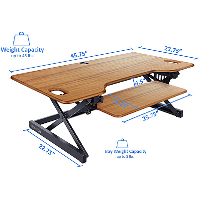Rocelco DADRT- 46 Sit Stand Desk Riser (RCLRDADRT46)