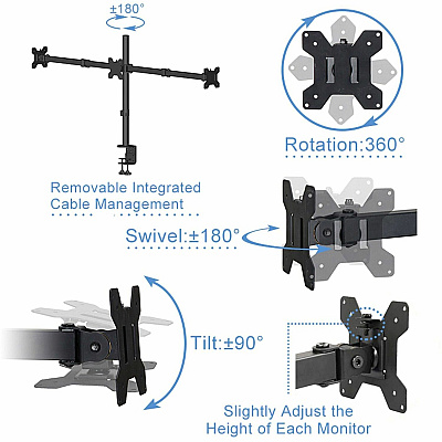 Rocelco RDM3 Desk Mount for LCD Monitor, LED Monitor, Display Stand