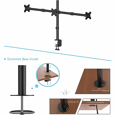Rocelco RDM3 Desk Mount for LCD Monitor, LED Monitor, Display Stand