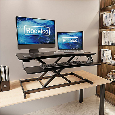 Rocelco VADR 31.5" Hi-Lift Adjustable Desk Riser (RVADRB)
