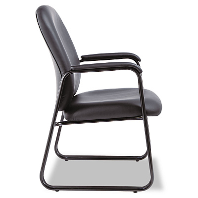 Alera Genaro Bonded Leather High-Back Guest Chair, 24.60" x 24.80" x 36.61", Black Seat, Black Back, Black Base (ALEGE43LS10B)