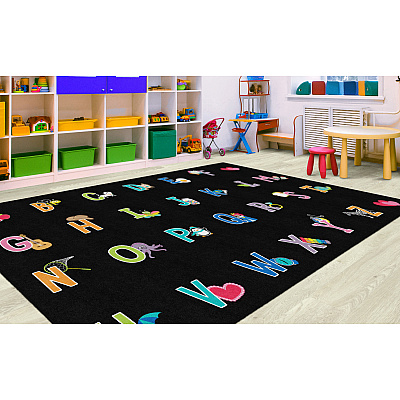 Flagship Carpets Schoolgirl Alphabet Pictures Rug (CA218144SG)