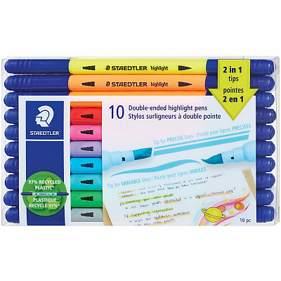 Staedtler Double-ended Highlighter Pens (3620TB10LU)