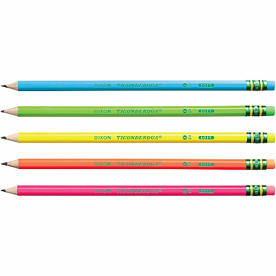 Ticonderoga Neon Pre-Sharpened No. 2 Pencils (DIXX13018)