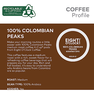 Eight O'Clock K-Cup Colombian Peaks Coffee (GMT0632)