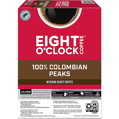 Eight O'Clock K-Cup Colombian Peaks Coffee (GMT0632)