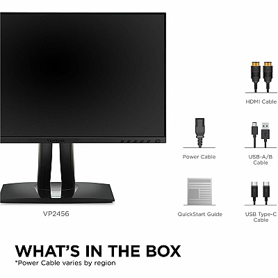 Viewsonic VP2456 24 Inch 1080p IPS Monitor with Ultra-Thin Bezels, Pantone Validated, HDMI, DisplayPort and 60W USB C