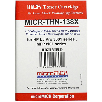 microMICR MICR High Yield Laser Toner Cartridge - Alternative for HP 138A, 138X (W1480A) - Black - 1 Each (MCMMICRTHN138X)