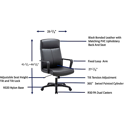 Lorell High-Back Bonded Leather Chair (LLR41851)