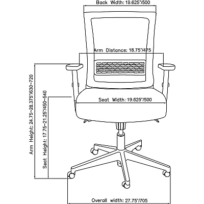 Lorell Mid-back Mesh Chair (LLR42176)